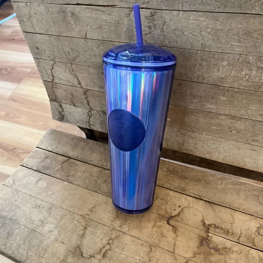 Starbucks 2022 Purple Fall Kaleidoscope Iridescent Dome 24OZ Vent Tumbler